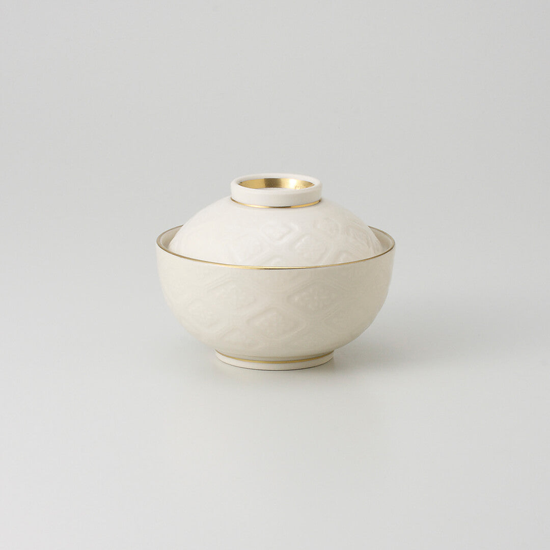 高麗花菱彫 小煮物碗 [ 煮物碗・蓋向 ] 11.3×8.9cm