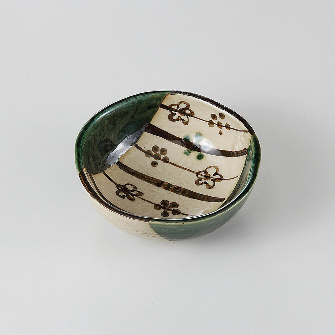 織部梅 丸4.0鉢 11.5×4.2cm