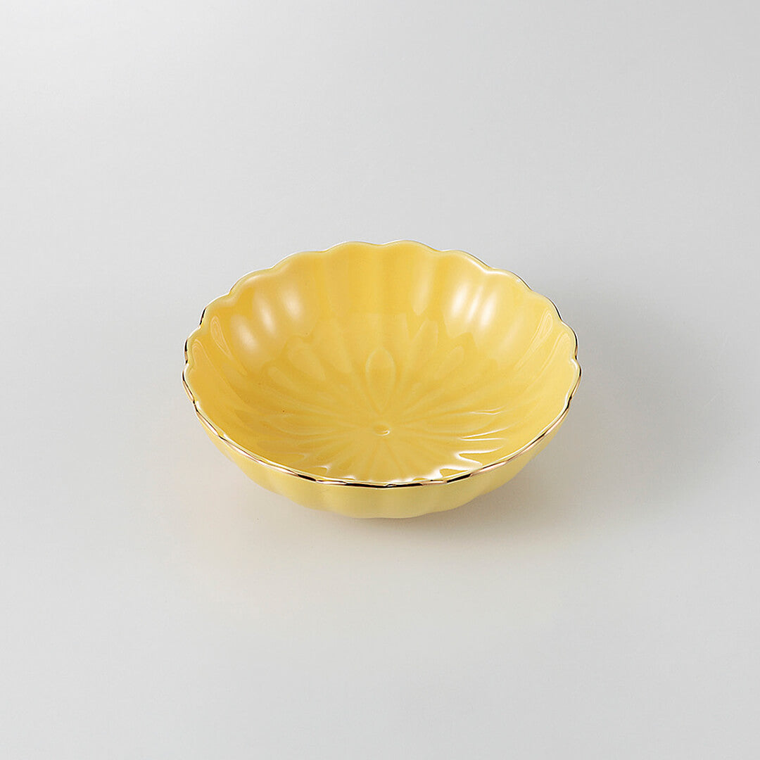 渕金黄 菊型鉢 [ 小鉢 ] 11.6×3.7cm