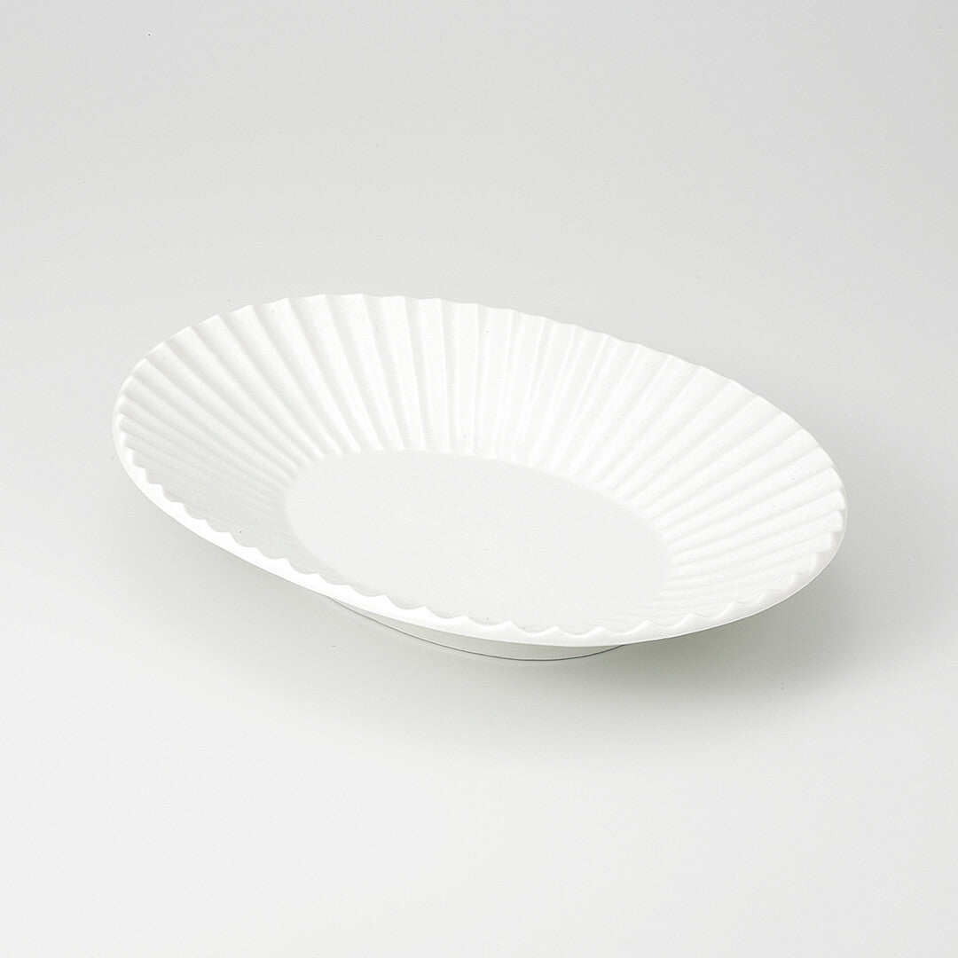パール 菊型楕円鉢 [ 大鉢 ] 27.2×20.9×4.8cm