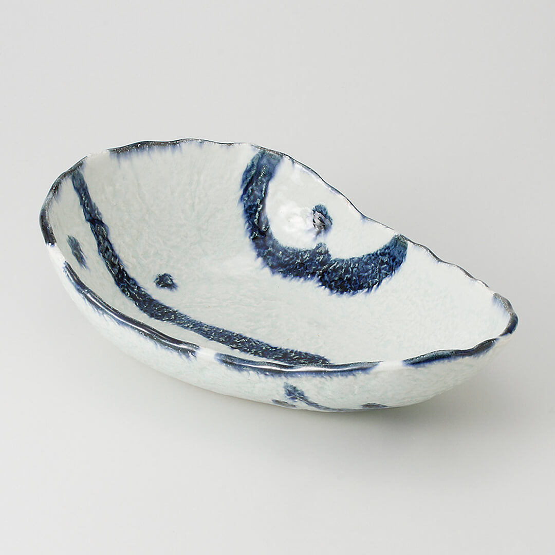 呉須荒刷毛 岩雫盛鉢 32.5×20.5×8.8cm