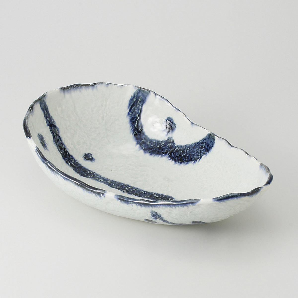 呉須荒刷毛 岩雫盛鉢 32.5×20.5×8.8cm