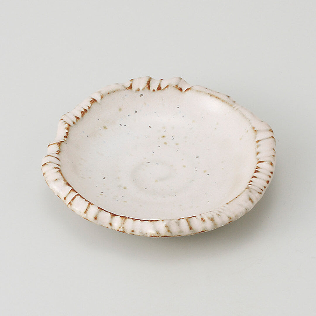 白唐津 渕そぎ3.0皿 [ 小皿・豆皿 ] 10.7×2.2cm