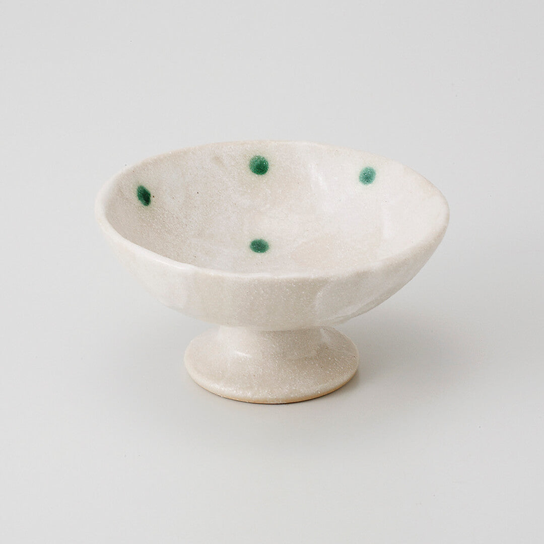 グリーン点紋 高台鉢 11.8×6.1cm