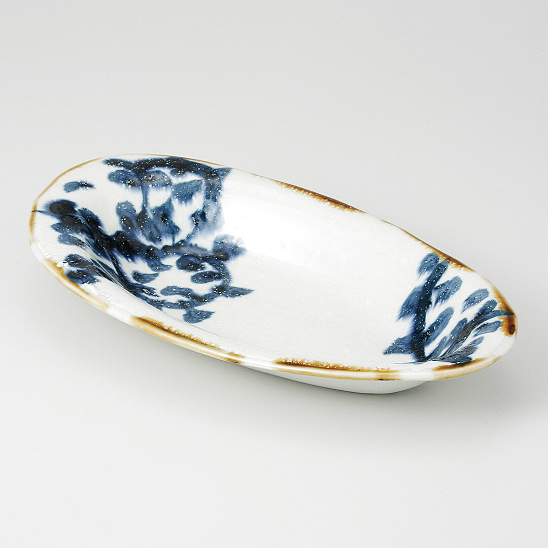 安南唐草 舟形鉢(小) 26.1×14.5×3.9cm