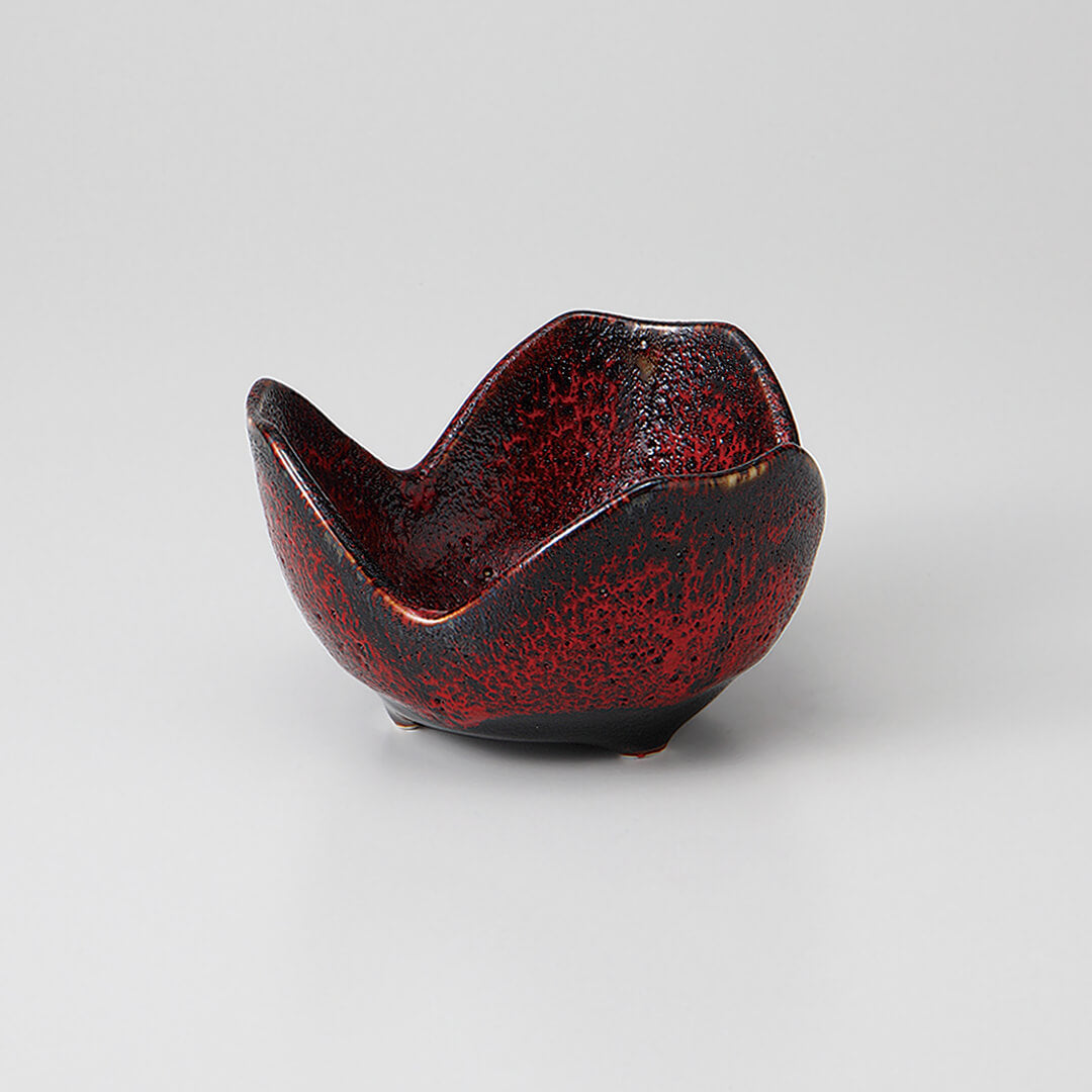 赤黒釉彩 割山椒小鉢 [ 小鉢 ] 12×11.7×7cm