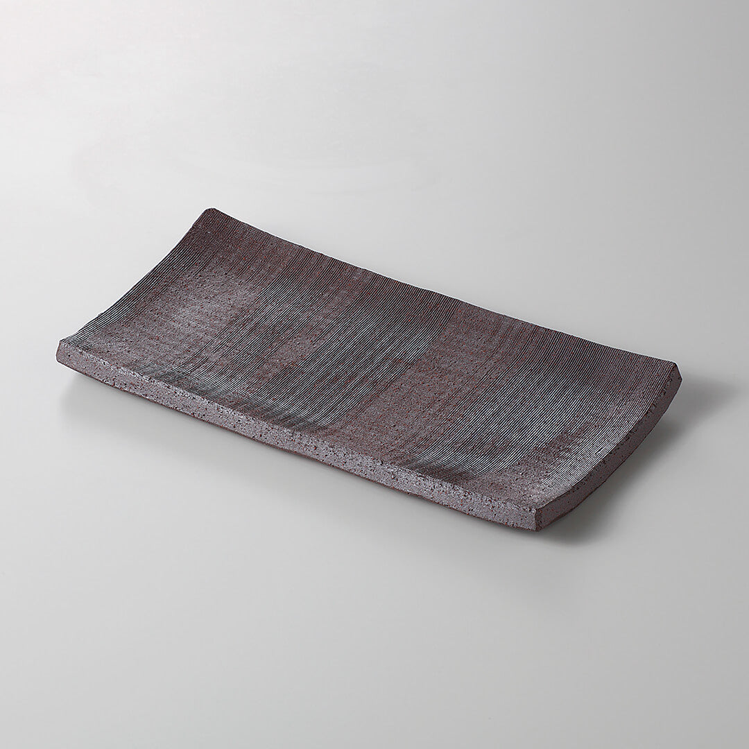 いぶし黒 長角皿 [ 長角・長皿 ] 24.1×13×1.7cm