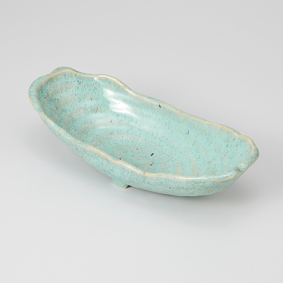 青うのふ 岩楕円鉢 [ 小鉢・中鉢 ] 20×9×5cm