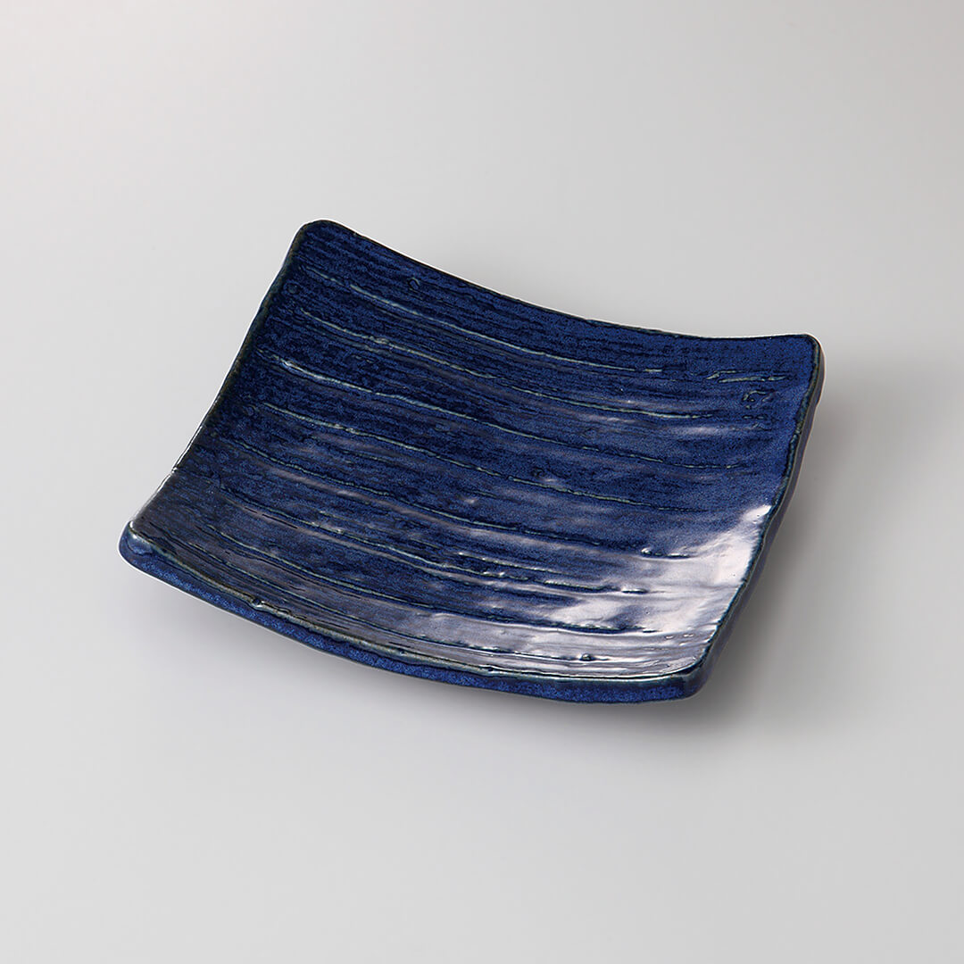 青窯変 四つ足角前菜皿 16.5×16.5×3.5cm