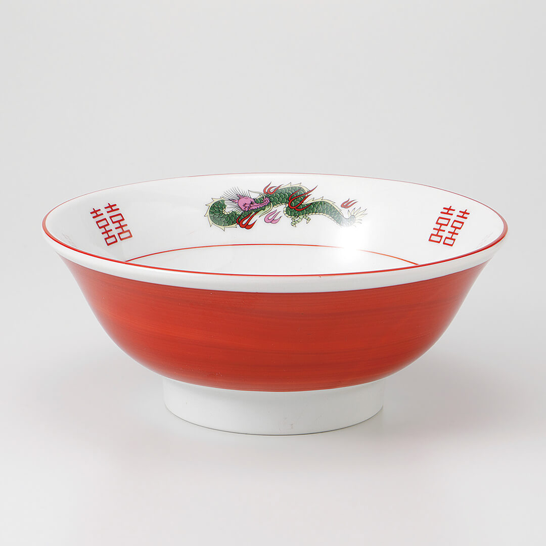 赤巻三ツ竜 5.8高台丼 [ 丼 ] 17.7×7.2cm