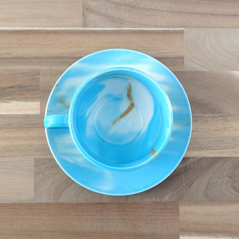 マーブル (水色) コーヒー C/S コーヒー ティー カップ ソーサー