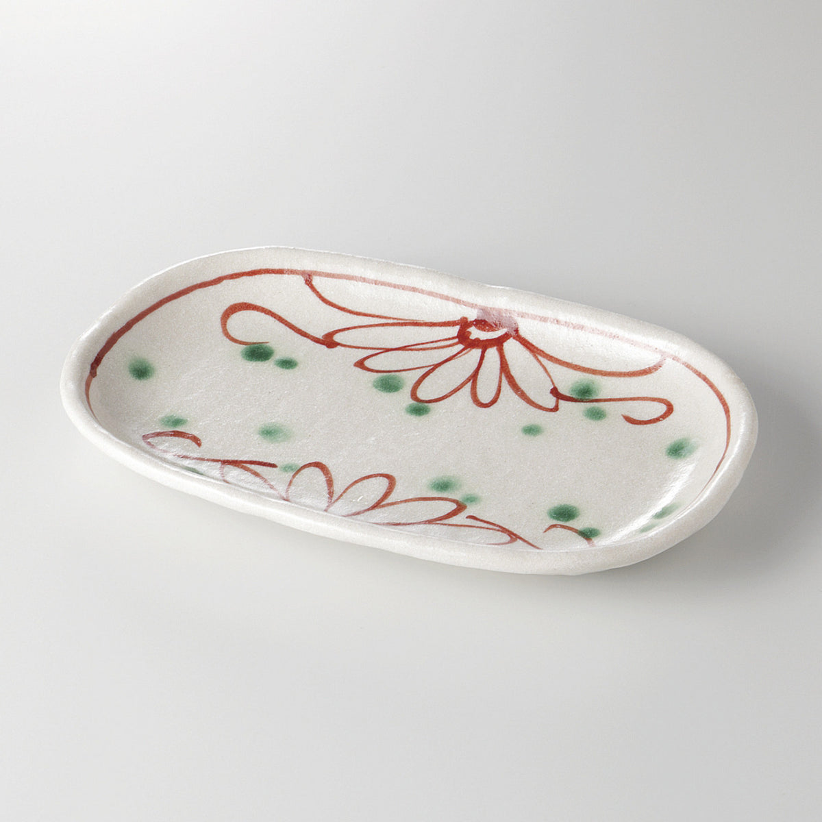 華絵紋 玉渕8.0楕円皿 24.3×15.7×2.8cm