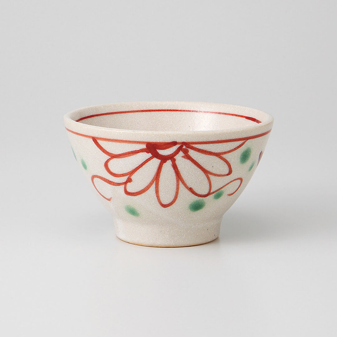 華絵紋 高台茶碗 11.6×6.8cm