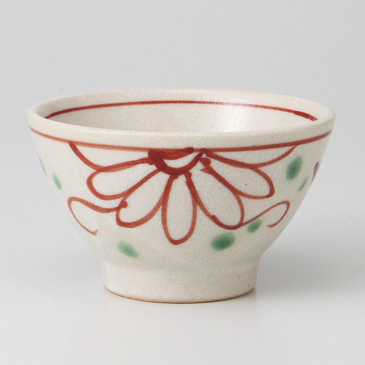 華絵紋 高台茶碗 11.6×6.8cm