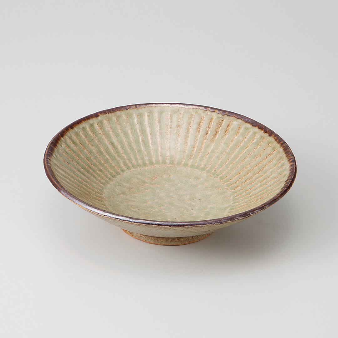 灰釉削ぎ 向付 [ 向付 ] 17x4.5cm