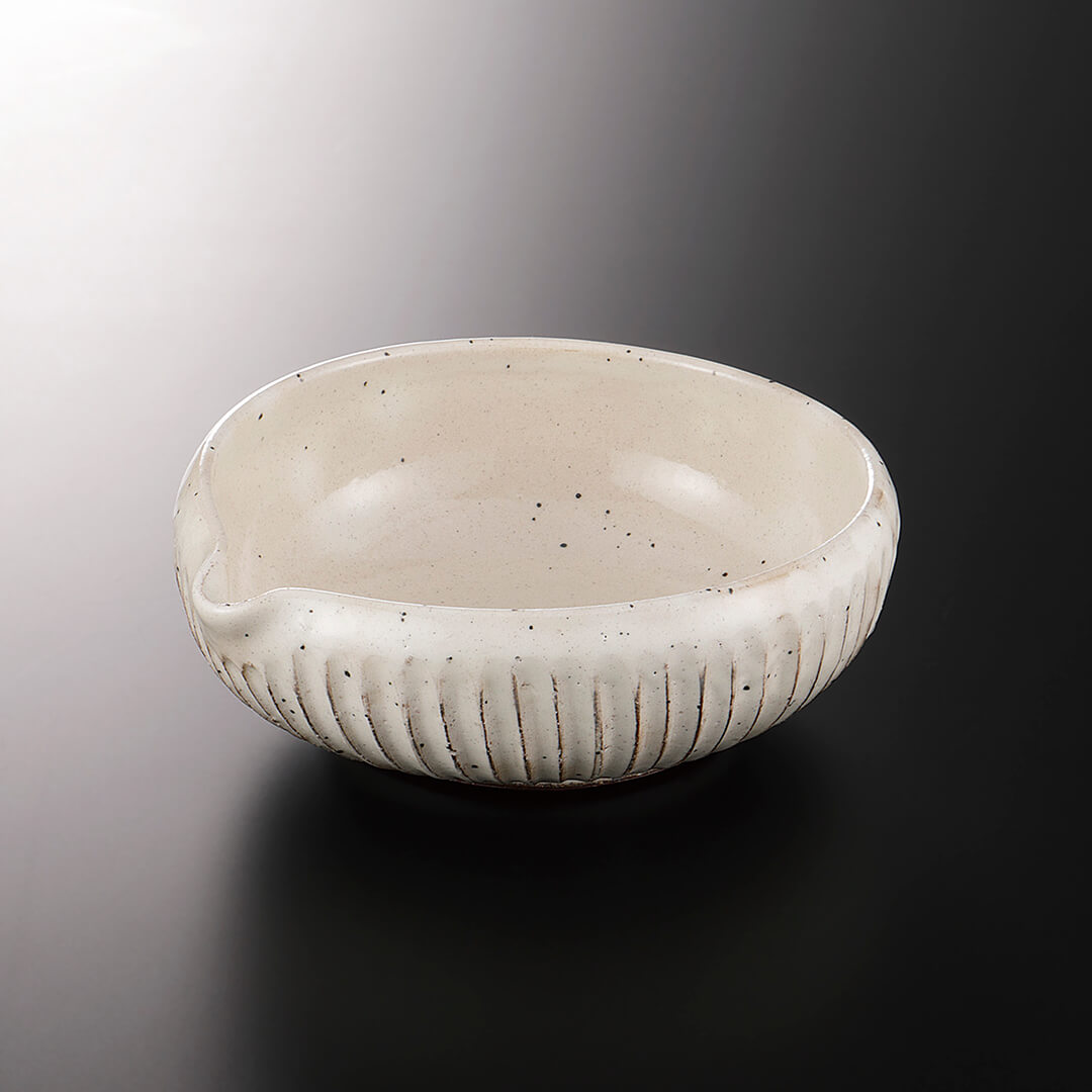 粉引削ぎ目 片口鉢 [ 向付 ] 18×17×6.6cm