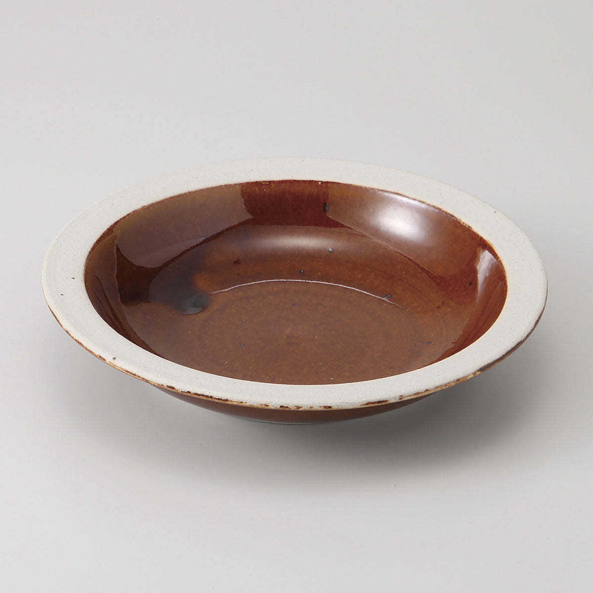アメ釉 7寸リム深皿 22.8×5cm