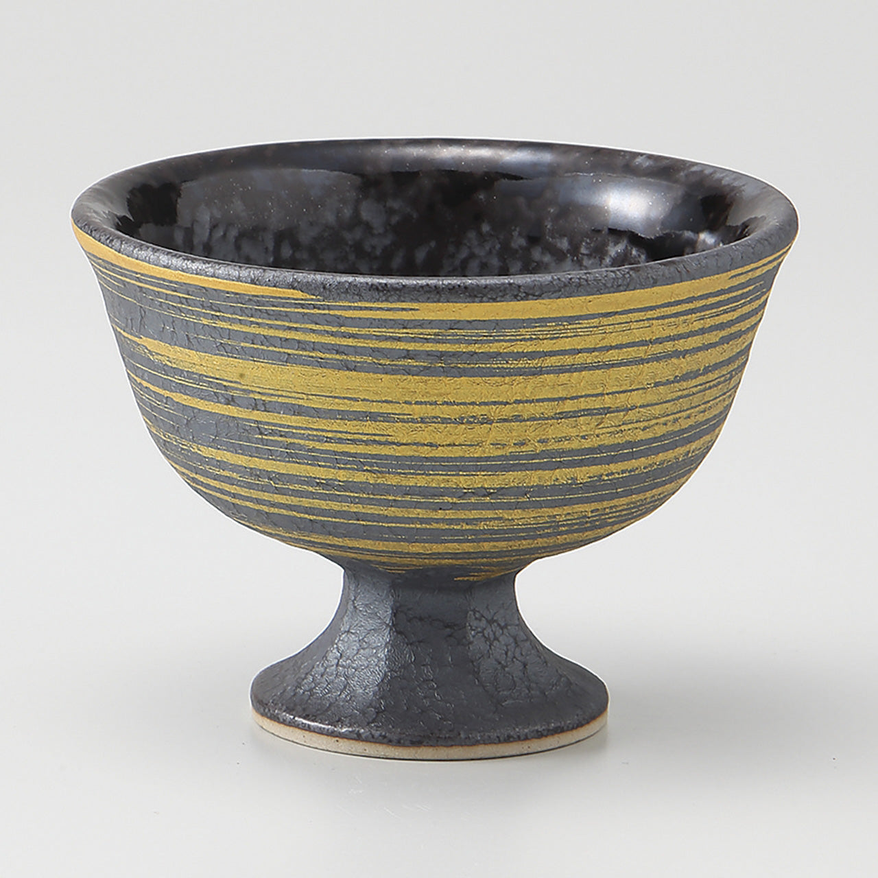 いぶし金彩 高台小鉢 10.5×7.5cm