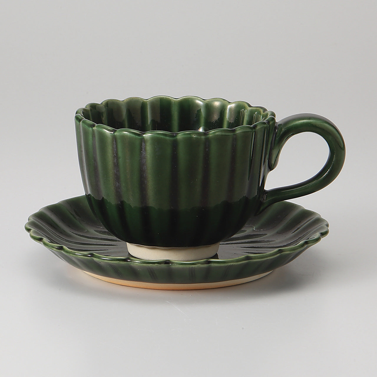 オリベ 菊型コーヒー碗皿 12×8.9×6.4cm 180cc