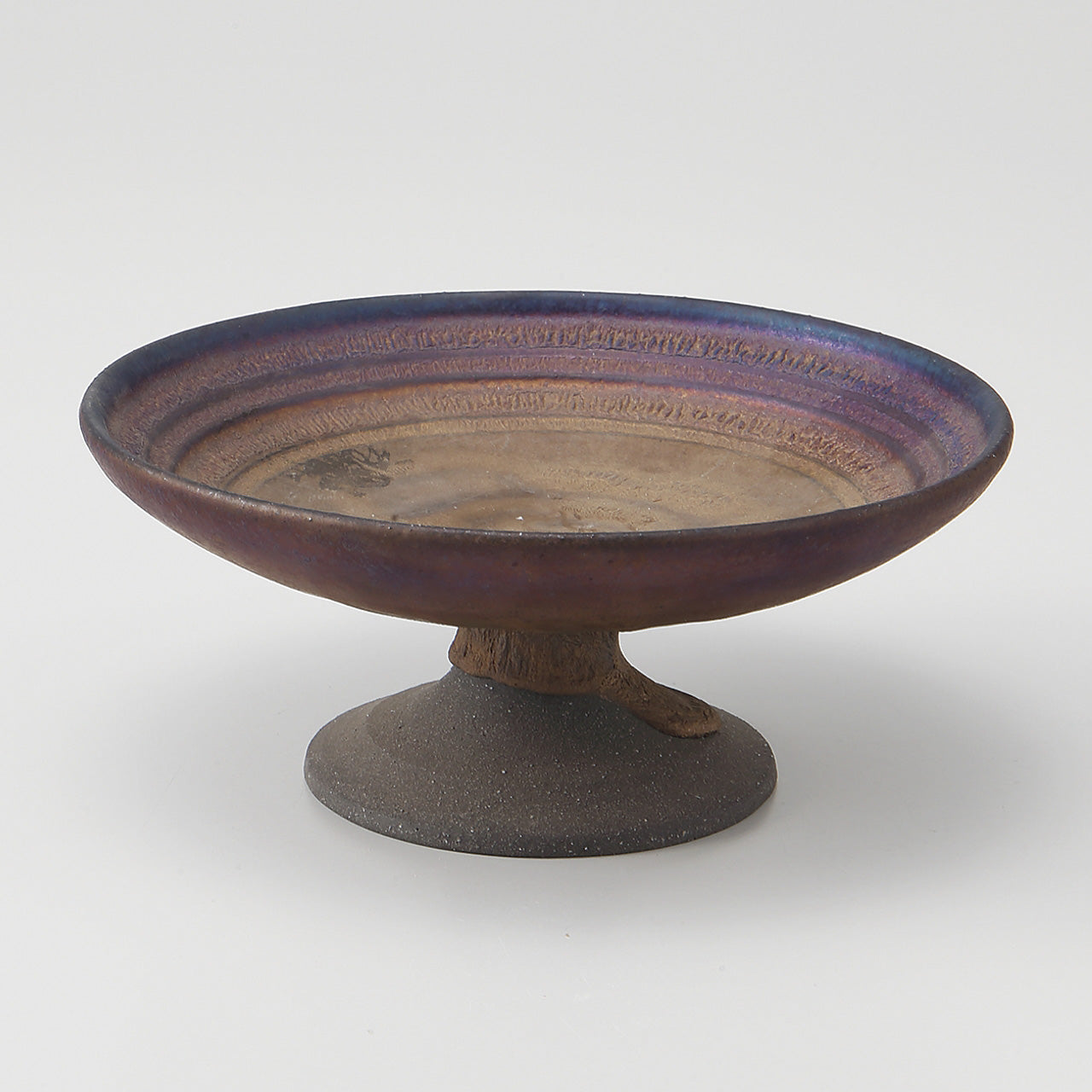 ゴールドブルー 高台皿 13.3×5.6cm