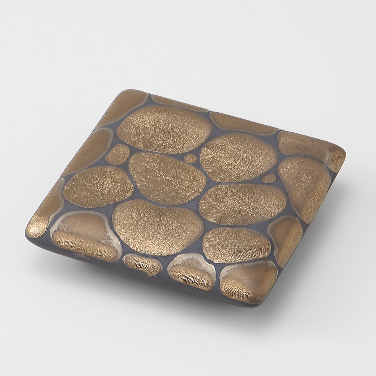 ゴールド波紋 四角台皿 12×9×2.5cm