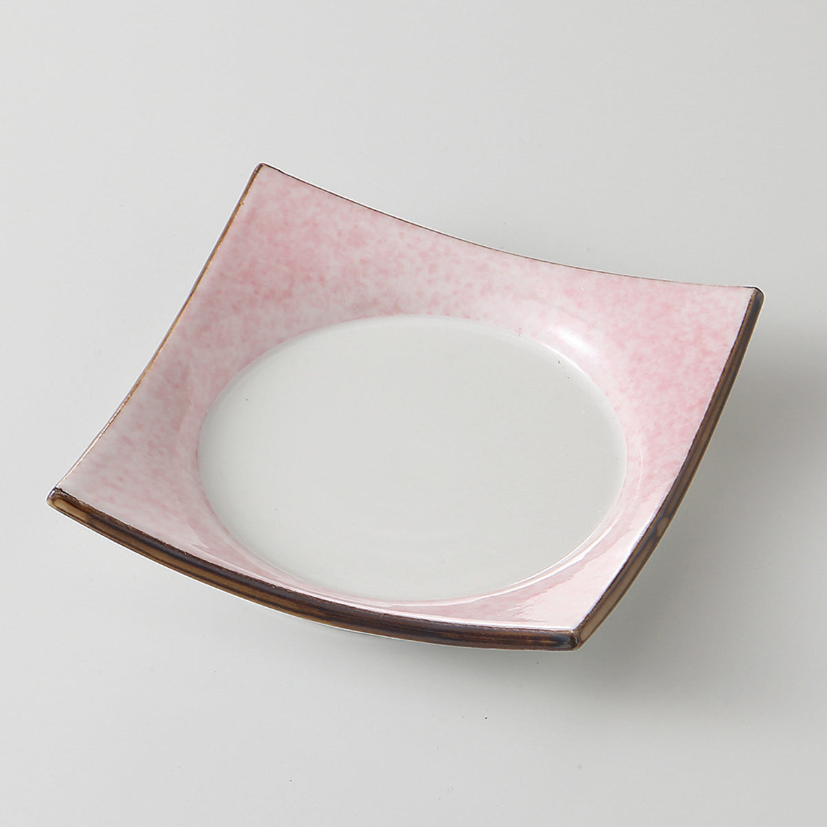 サビピンク吹 四方皿(大) 16.5×16.5×3.2cm