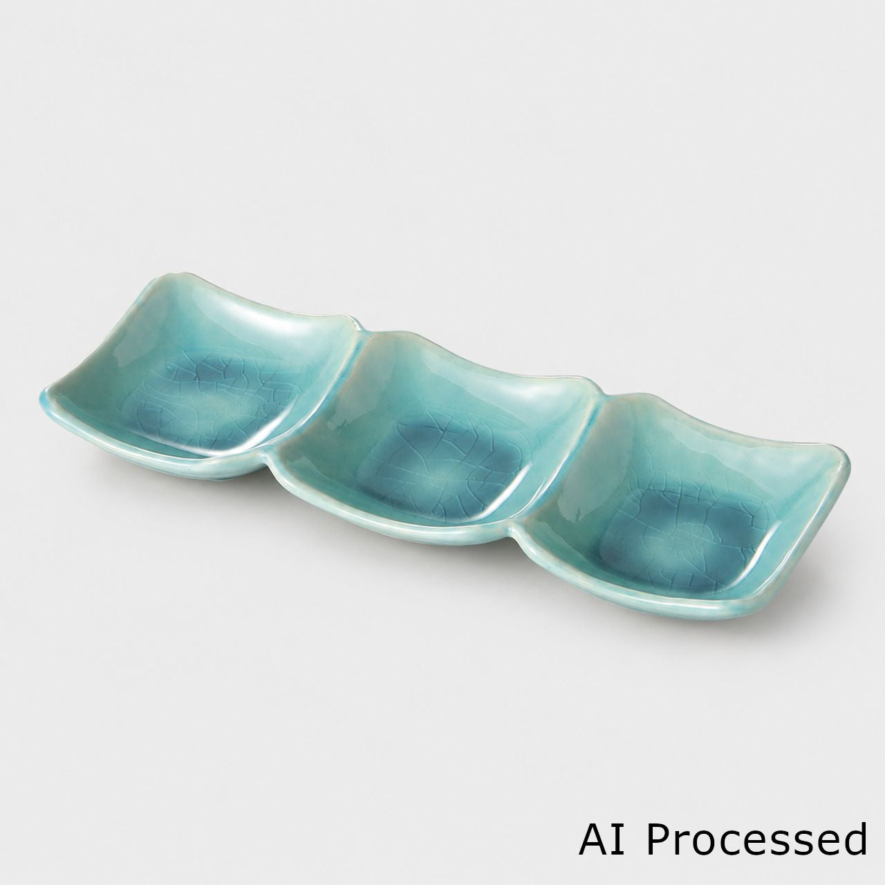 トルコ 隅切3品皿 25.6×8.6×2.6cm