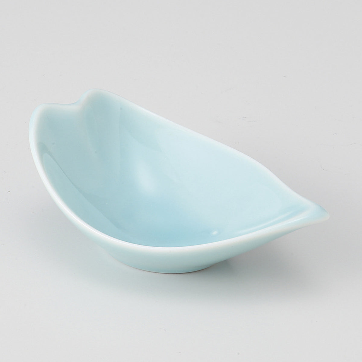 ブルー 花びら小付 9.7×6.4×3.8cm