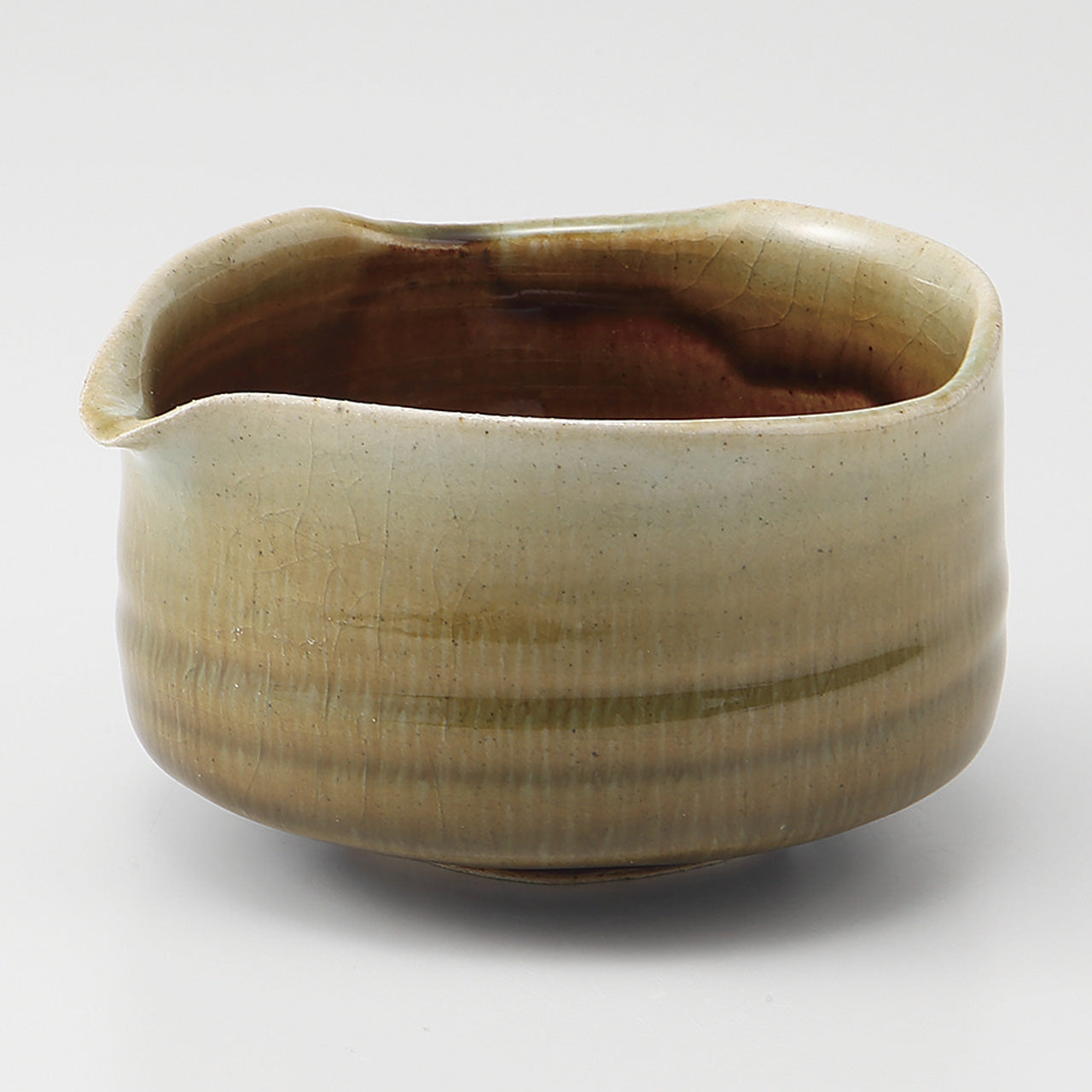 飴釉 片口抹茶碗(小) 12.2×11.2×6.8cm