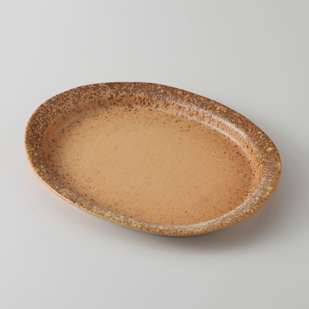 伊賀吹 かや目楕円皿 19.5×15.7×2cm