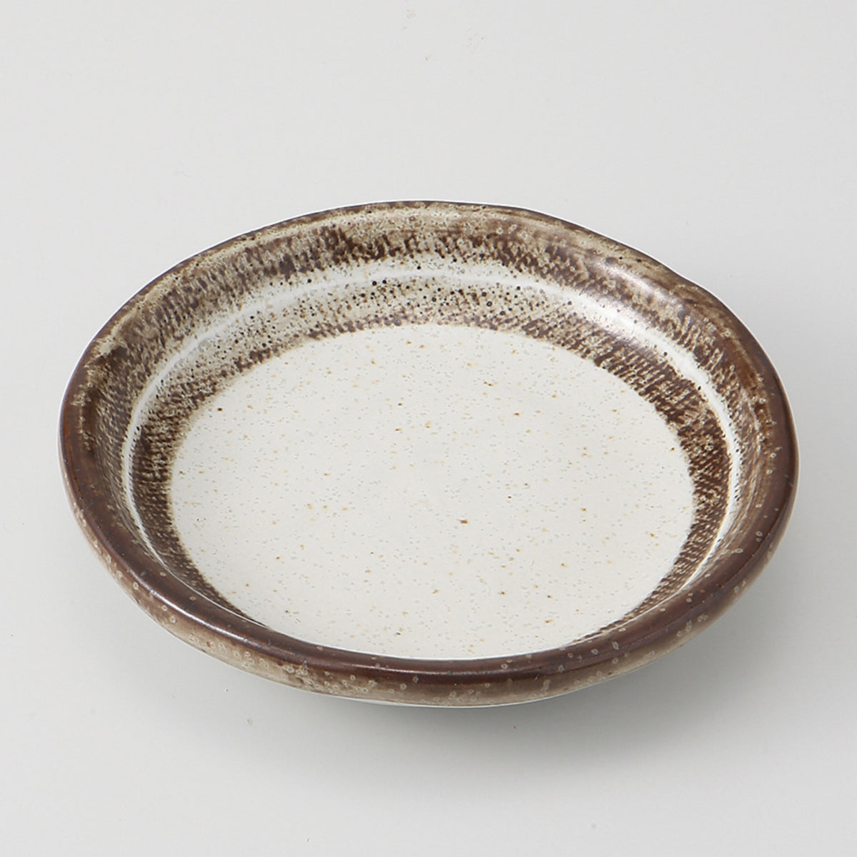 一珍錆刷毛 玉渕3.5寸皿 10.8×2.5cm