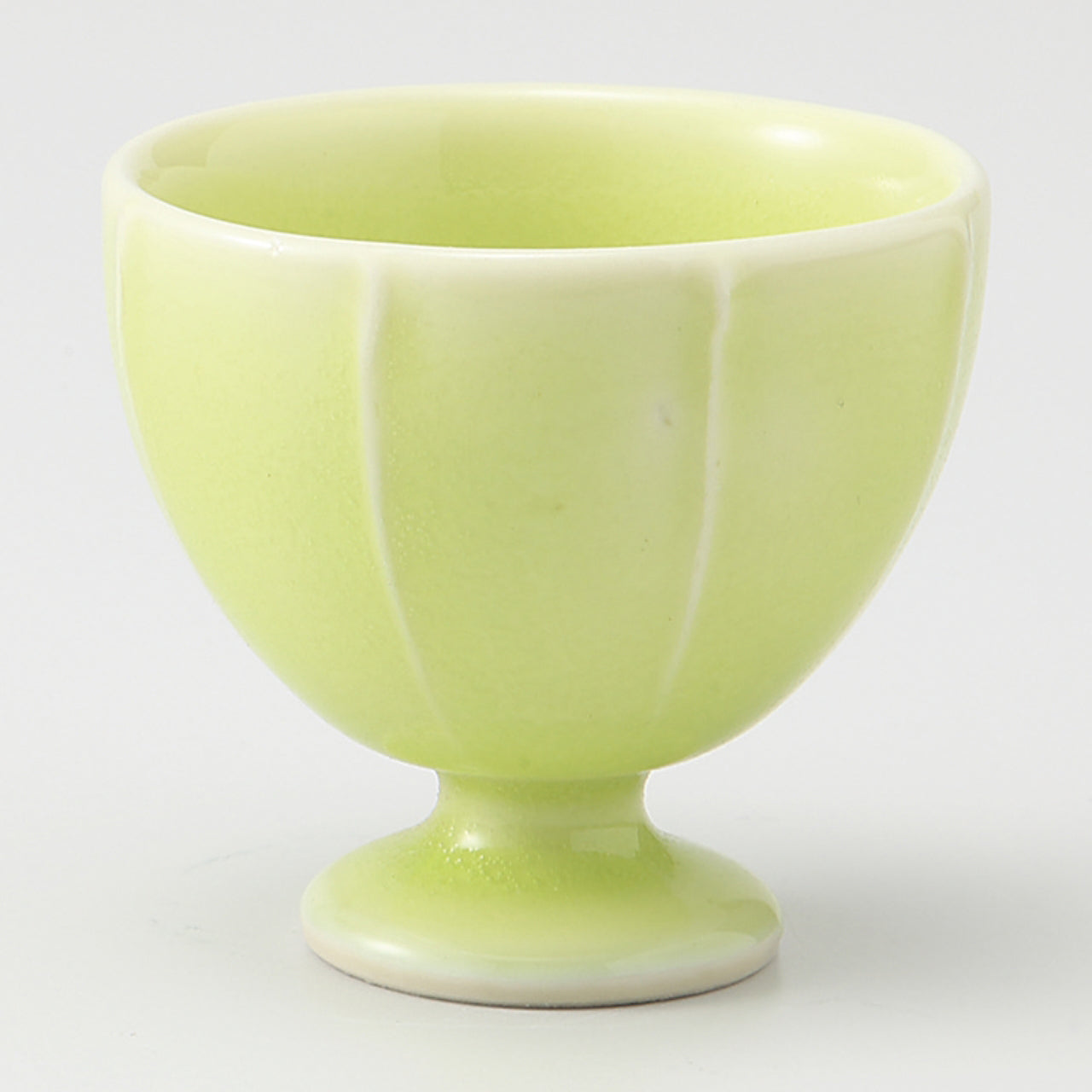 黄釉 筋文馬上杯 6×5.5cm
