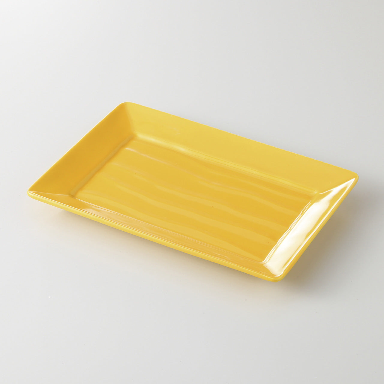 黄釉 削ぎ長皿 20×14×2cm