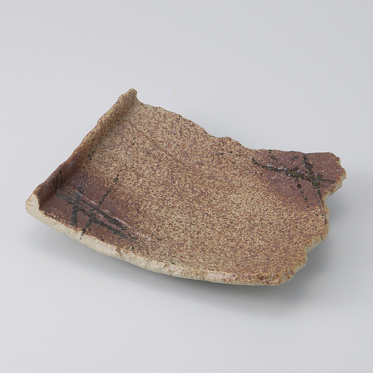 灰散し ちぎり長角向付 18×15×4.3cm