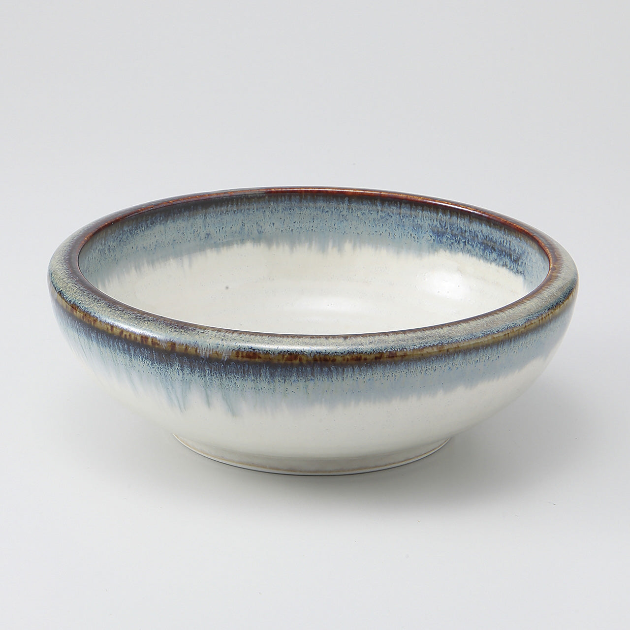均窯錆流し 5.5渕厚ボール 16.8×5.5cm