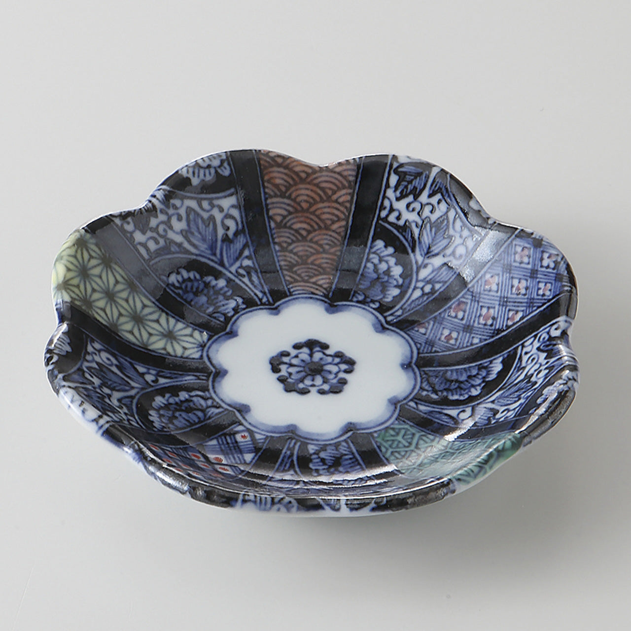 錦紺青花 8.0皿 24.5×3.2cm
