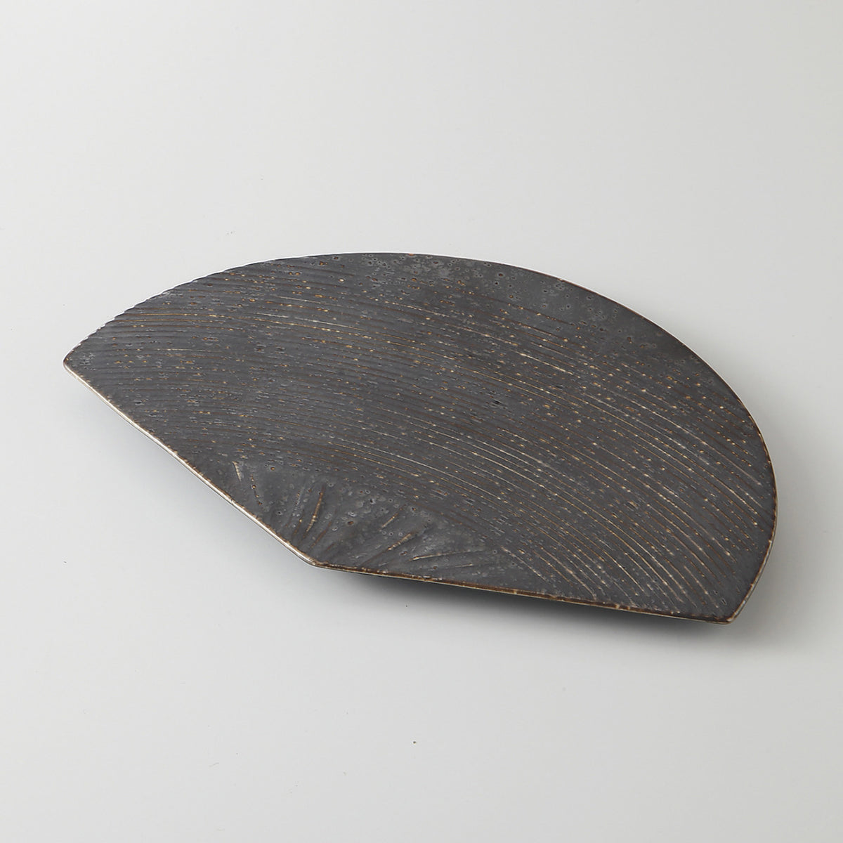 金結晶 扇皿 23.5×16.5×1.3cm