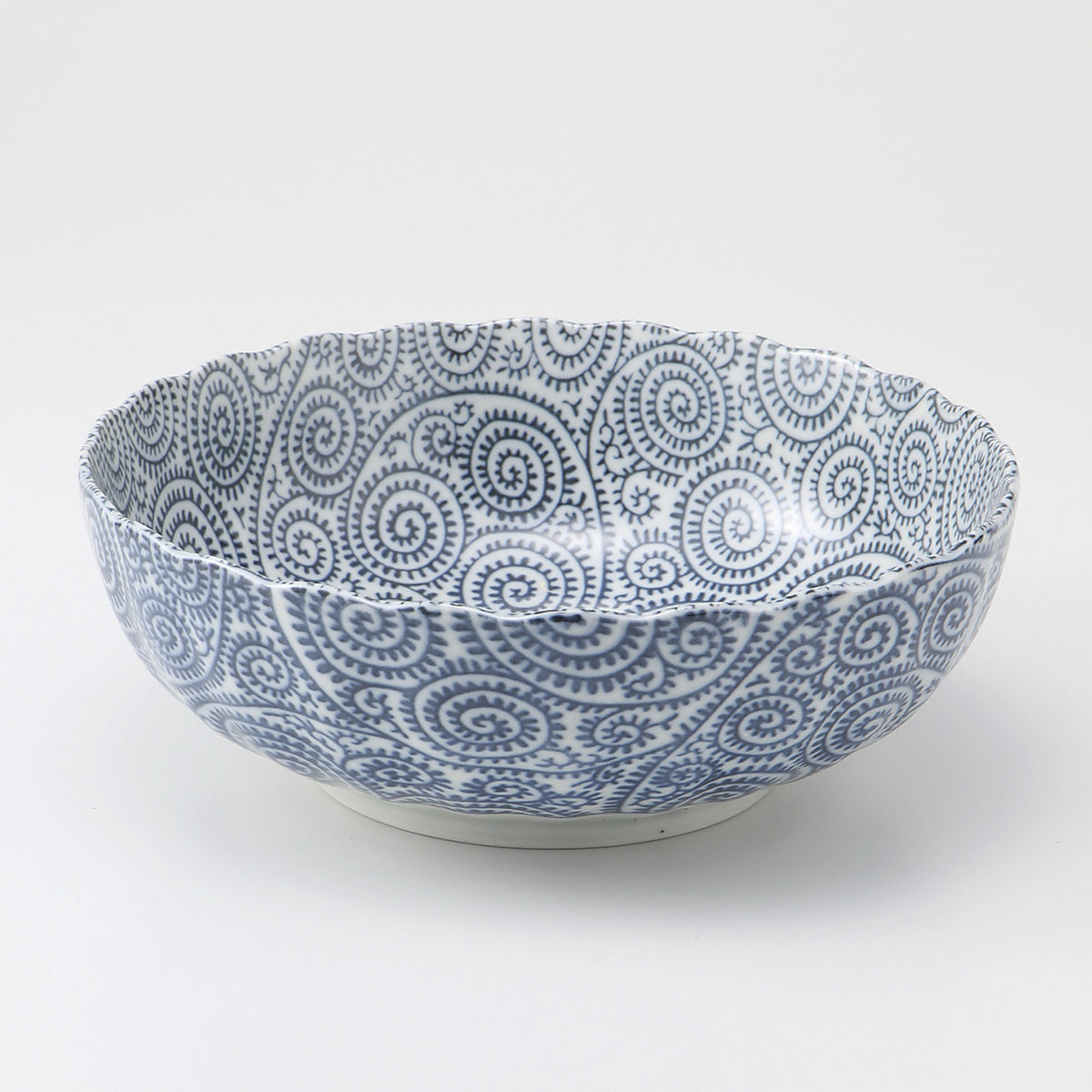 古染タコ唐草 菊型8.0鉢 20.5×7.3cm