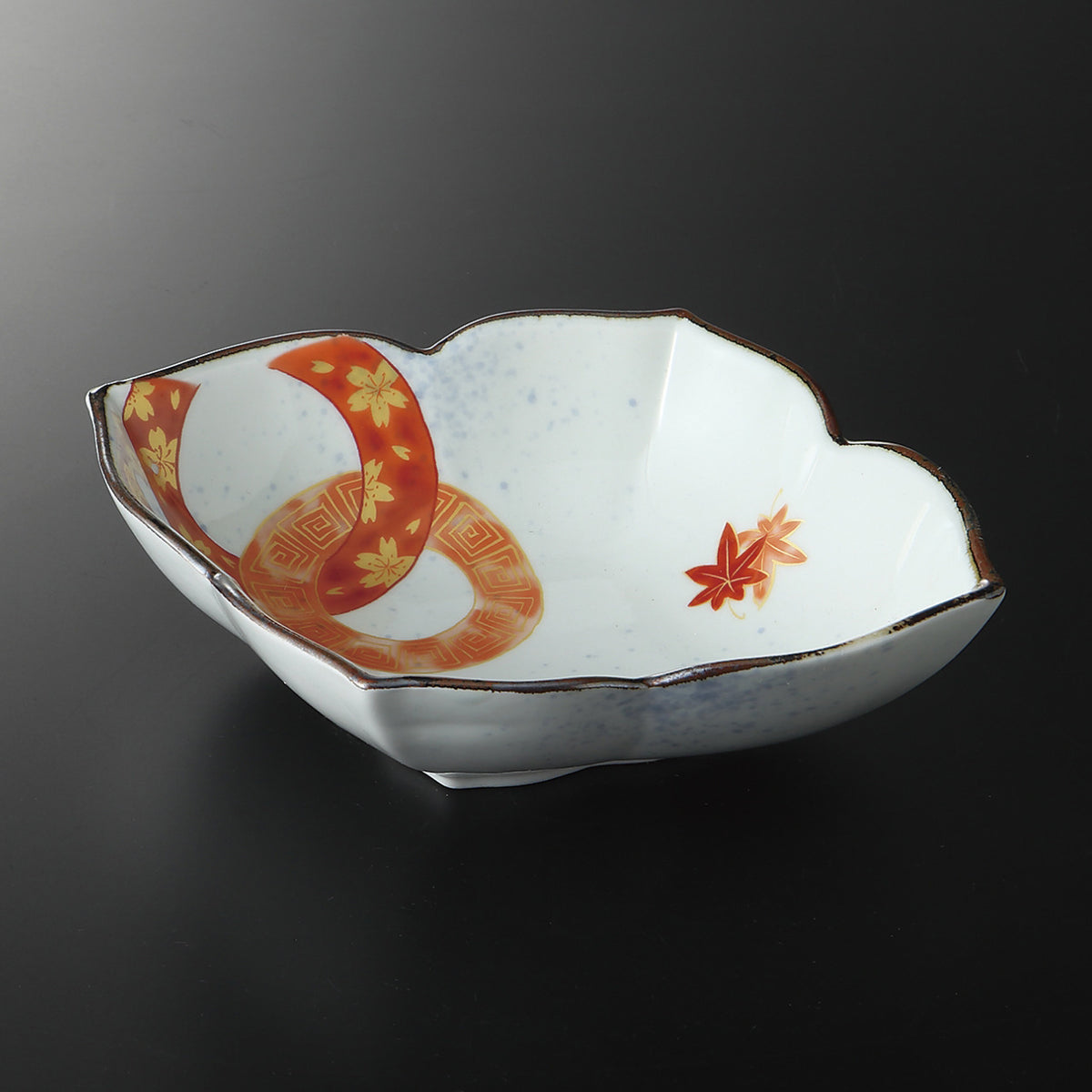 紅輪つなぎ 木瓜型向付 20×16×4.8cm