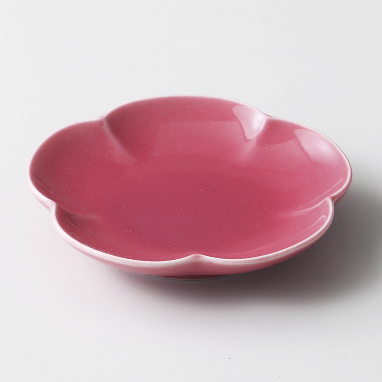紅釉 輪花小皿 8.8×1.6cm