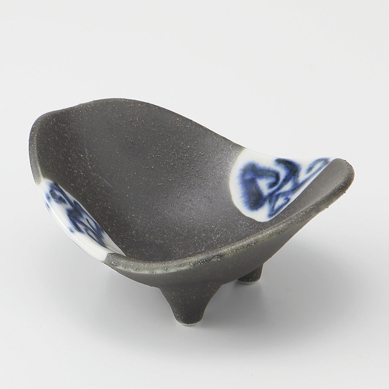 黒釉間取 石庭珍味 9.5×8.2×4.4cm
