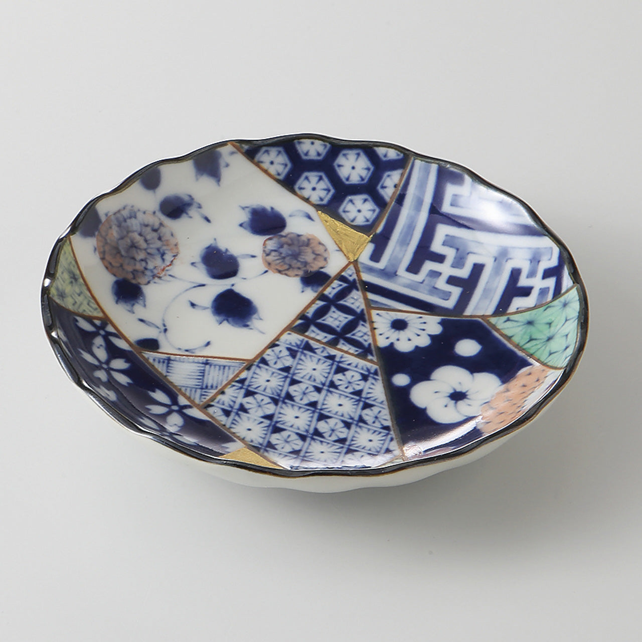 彩友禅 菊型8.5皿 25.3×3.8cm