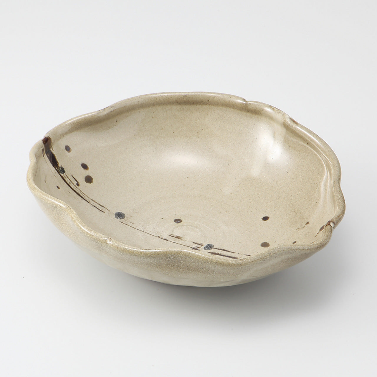 錆刷毛目波渕 7.0平鉢 21.3×19.8×6.4cm
