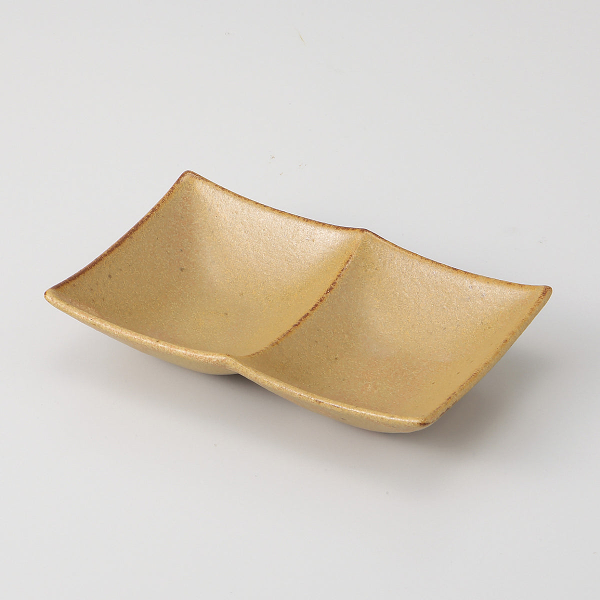 錆茶 仕切皿 14×8.6×3.8cm