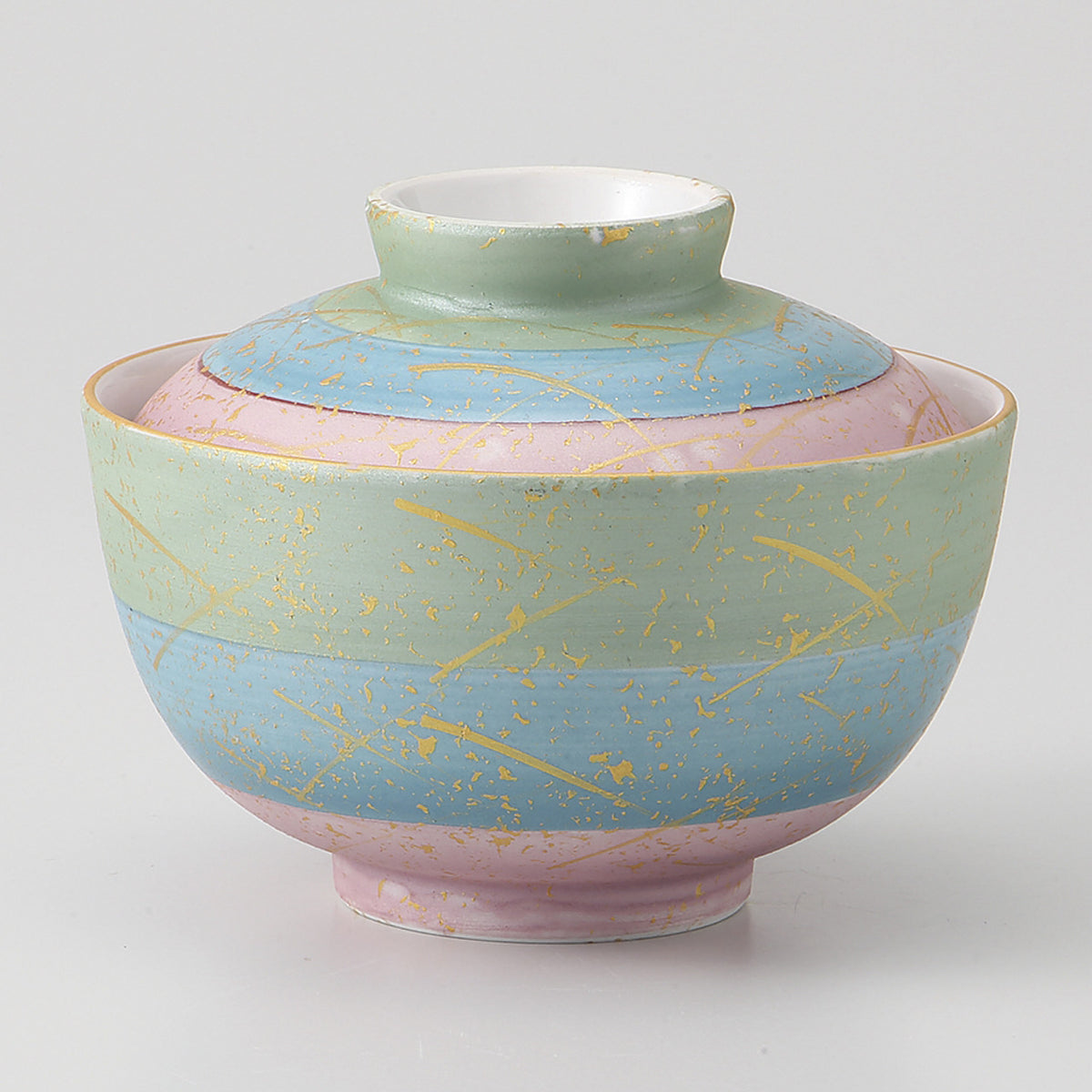 三彩むさしの 蓋物 11.2×8.5cm