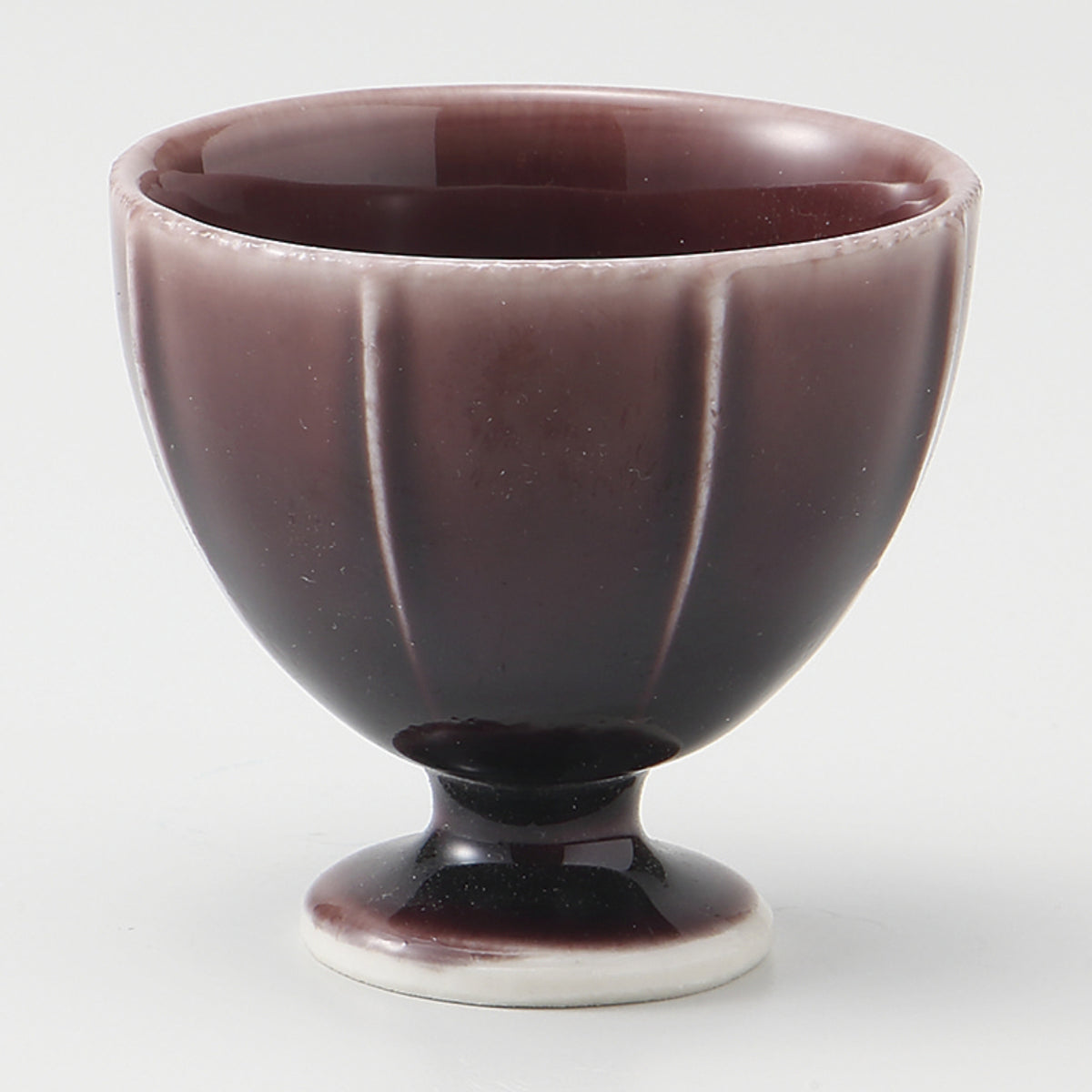 紫釉 筋文馬上杯 6×5.5cm
