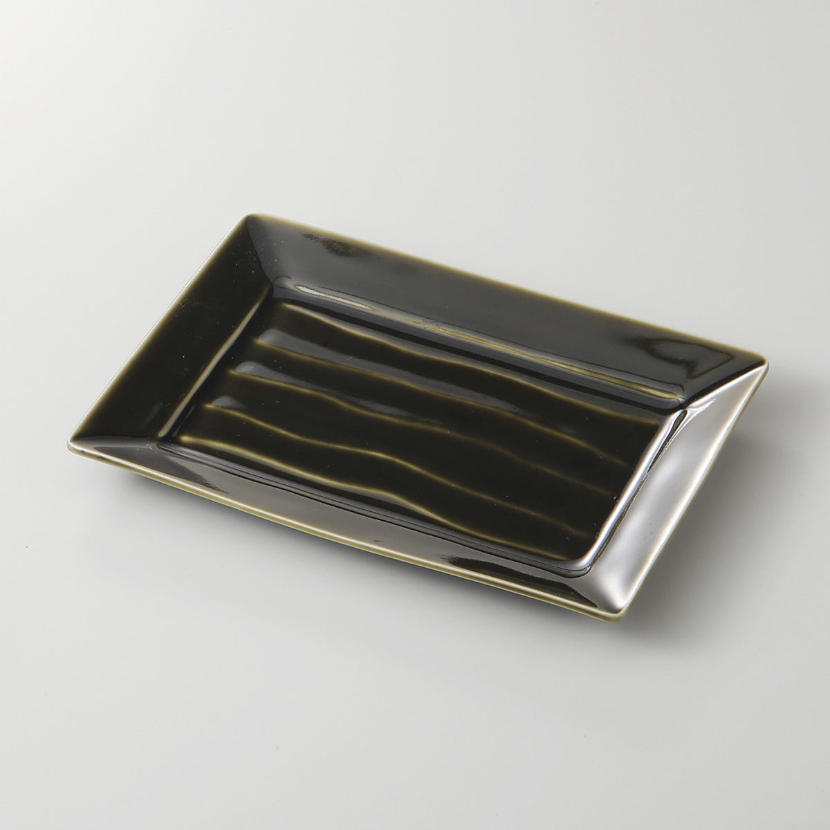 織部 削ぎ長皿 20×14×2cm