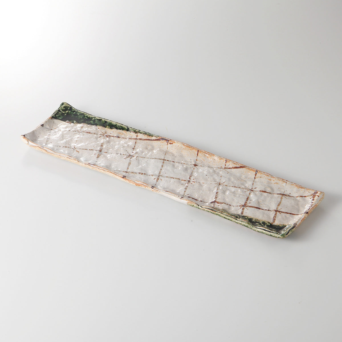 織部格子 長角皿 39.3×10.5×1.4cm