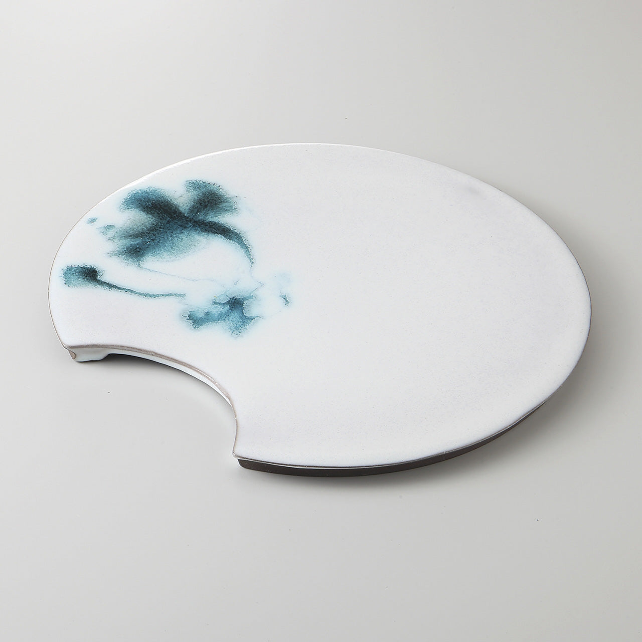 水流し 丸半月皿 25.7×21.3×1.3cm