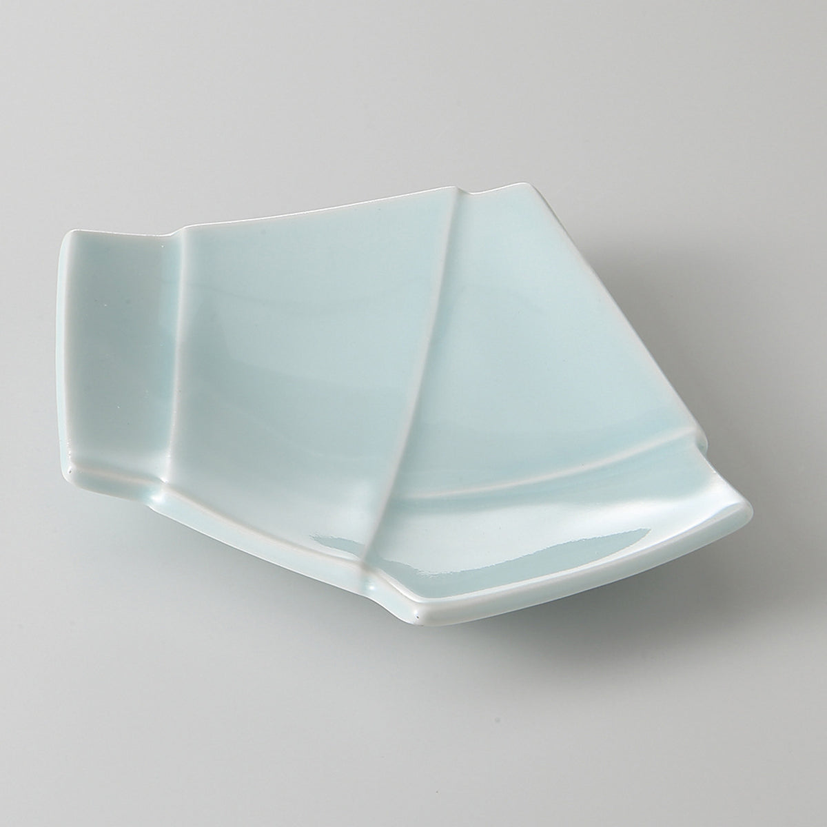 青白 結び型銘々皿 18×13×2.5cm